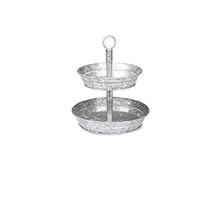Soporte de Pastel de Metal Galvanizado de Alta Calidad, Diseño Único de Tres Niveles, Soporte de Pastel y Cupcakes de Metal Galvanizado Estilo Antiguo - Product Image 2