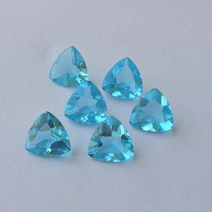Piedra Preciosa de Cuarzo Azul de Calidad AAA+, Corte Facetado en Forma de Trillón, Calibrada, para Joyería - Product Image 5