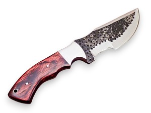 Couteau de chasse et de camping Nordic Forge 1095 en acier, modèle Tracker, avec étui, fabrication artisanale, lame pleine longueur, manche en bois Pakka - Product Image 3
