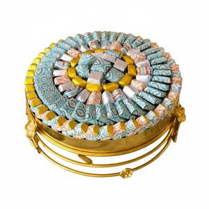 Tazón de chocolate cuadrado ecológico al por mayor, tazón de chocolate de metal dorado de alta calidad con bandeja para bodas y fiestas. - Product Image 4