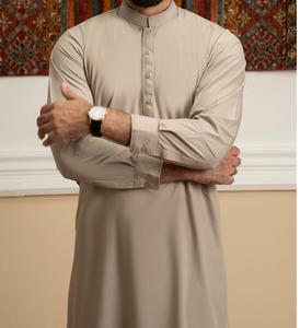 Traje Tradicional Étnico Transpirable para Hombre, Kameez Shalwar Liso, Vestido de Boda para Exteriores, Conjunto de 2 Piezas de Color Sólido, Salwar Kameez para Hombre - Product Image 6