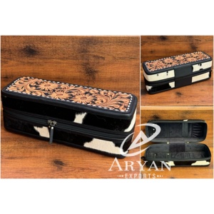 Nouvelle boîte de rangement de bijoux usinée à la main de luxe de grande capacité en cuir de vachette organisateur de bijoux élégant étui à bijoux de voyage à la mode - Product Image 1