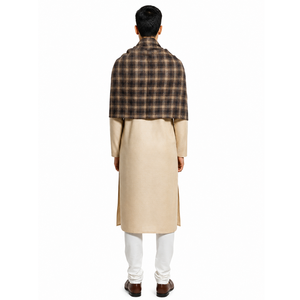 Bufanda de Lana a Cuadros para Hombre, Talla Grande, Marca Kriti International, con Flecos y Borlas, para Invierno, Suave, 500g, Teñida con Hilo, para Uso Casual - Product Image 3