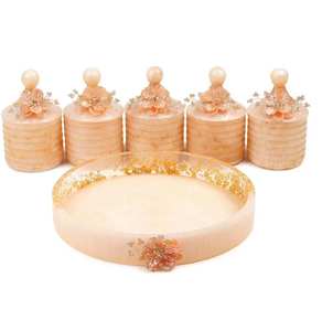 Pot de conservation alimentaire en résine à motif floral - Pliable, empilable et compatible lave-vaisselle - Product Image 2