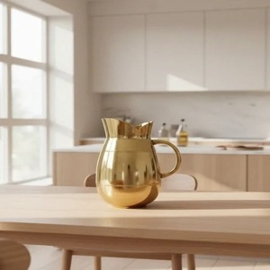 Hammered Copper Water Jug Luxury Table Serving Pitcher Thermal Insulation (6-12 Hours) | Camping Use Hand Grip Classic Design - Product Image 2