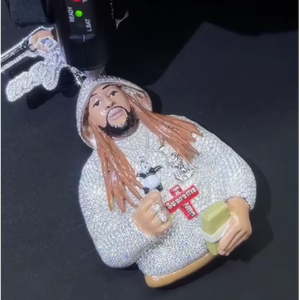 Colgantes Finos de Plata de Ley 925 con Moissanita para Hombre, Joyería Hip Hop Iced Out, Colgante de Cadena con Diamantes Personalizado - Product Image 1