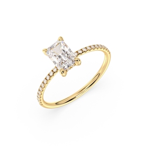 REYES Fashionable 925 Sterling Silver with 14K Yellow Gold Plated GRA Certified Moissanite Ring Perfect Wedding <b>Gift</b> For Women - Product Image 1