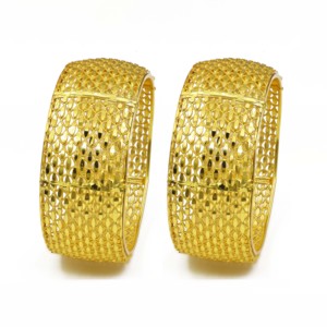 Wholesale 14K 18K 24K Dye Gold Plated Openable Kada Bangle Dubai Style Arabic <b>Bridal</b> Kada Brass Gold Filled Fashion Kada Bangles - Product Image 1