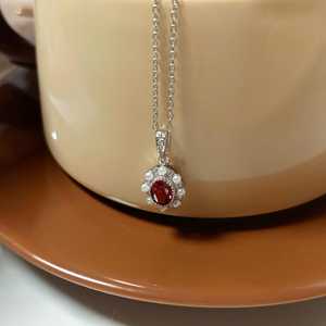 Garnet Pear Pendant 925 Sterling Silver Delicate January Birthstone Handmade Dainty Pendant Jewelry <b>Gift</b> <b>For</b> <b>Her</b> - Product Image 3