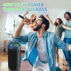 OQPO X10 Altoparlante Wireless Portatile da Esterno IPX7 Impermeabile 24W Suono Stereo Potente Bassi Profondi RGB Luce a 5.3 Colori Cangianti - Product Image 4