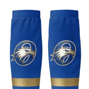 Men Royal Blue Gold Hockey <b>Socks</b> Polyester Sports Athletic <b>Long</b> <b>Socks</b> Team Uniform Training Game Wear Outdoor Performance - Product Image 3