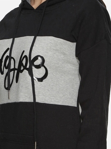 Sudadera con Capucha para Mujer, Diseño Color Block, Manga Larga, Mezcla de Algodón, Tejido de Punto, Informal, con Bolsillos, Logotipo Estampado en la Parte Delantera, Estilo Otoñal - Product Image 5