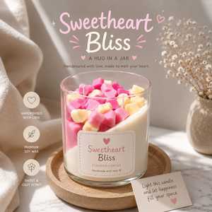 Heart Wax Cube Soy <b>Candle</b> Handmade Scented Glass Jar <b>Candle</b> Romantic Valentine <b>Gift</b> <b>Candle</b> Decorative Aromatherapy Home - Product Image 1