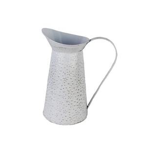 Super Special <b>White</b> Tapered Structured Metal Water Pitcher with Handle Pleasant Drinkware <b>Kettle</b> for Parties - Product Image 3