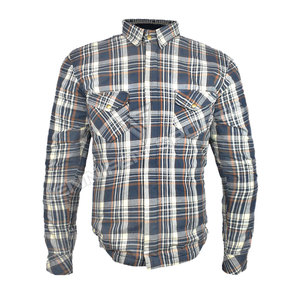 เสื้อเชิ้ตผ้าแฟลนเนลสำหรับขี่มอเตอร์ไซค์ผู้ชาย แห้งเร็ว กันลม OEM เสื้อป้องกันสำหรับขี่มอเตอร์ไซค์ อุปกรณ์สำหรับนักขี่มอเตอร์ไซค์ ขนาดสั่งทำพิเศษ บุผ้าเคฟลาร์ - Product Image 1
