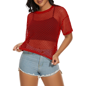 Top Deportivo Casual de Malla para Mujer, de Buena Calidad, Diseño Sólido, Sublimado, Manga Corta, Transpirable y Cómodo - Product Image 1