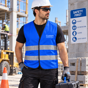 Chaleco de Seguridad Reflectante de Alta Calidad, Chaleco de Seguridad Reflectante de Alta Visibilidad Azul Unisex con Impresión Personalizada - Product Image 2