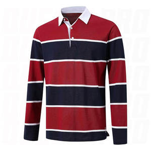 High Quality Men's Striped <b>Long</b> <b>Sleeve</b> <b>Polo</b> <b>Shirt</b> Knitted Fabric Casual Regular Fit Color Blocked Streetwear <b>Polo</b> <b>Shirt</b> For Men - Product Image 5