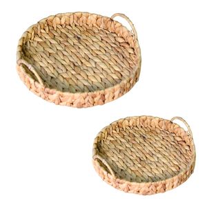 Handcrafted WATER HYACINTH <b>TRAY</b> FRUIT STORAGE BASKET with Metal Frame OEM ODM Woven Storage <b>Tray</b> - Product Image 1