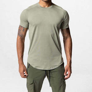 T-shirt en coton épais tricoté pour homme, personnalisé avec logo sérigraphié, séchage rapide, coupe ajustée, manches courtes, ourlet arrondi, maille respirante - Product Image 1