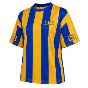 T-shirt rayé Sigma Gamma Rho Sorority, lettres grecques dorées et bleues, manches courtes, 1922, t-shirt décontracté respirant pour femmes - Product Image 2