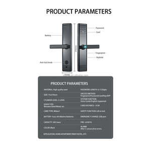 Cerradura de puerta inteligente con huella dactilar, aplicación inalámbrica, cerradura de puerta electrónica digital sin llave con huella dactilar - Product Image 5
