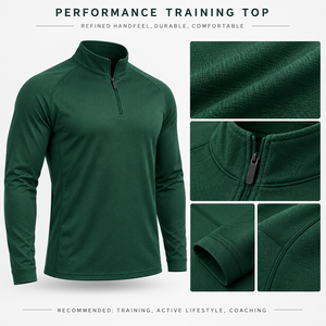Men's Quarter <b>Zip</b> Warm Up Top Polyester Interlock Quick dry Athletic <b>Shirt</b> Custom Team Warm up Wholesale Supplier Custom Logo - Product Image 6