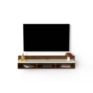Mueble de TV Moderno para Sala de Estar, Color Marrón Arce y Beige, con Estantes de Almacenamiento, Modelo Reynold - Product Image 4