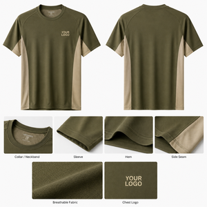 Camiseta Deportiva Personalizada para Hombre, Manga Corta, Absorbe la Humedad, Secado Rápido, Transpirable, Corte Deportivo, Largo Regular, Cuello Redondo - Product Image 3