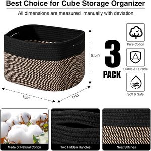 Modern Eco-Friendly Storage <b>Baskets</b> for Drink/Food Organization Woven Cotton Rope Bins Multifunction Design for <b>Shelves</b> Toy - Product Image 2