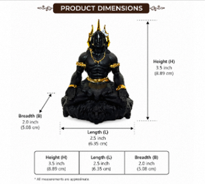 Estatua de Adiyogi Shiva de Poliresina Negra y Dorada de 3.5 Pulgadas, Figura Decorativa de Mahadev para el Hogar, Templo, Oficina, Escritorio, Coche y Decoración - Product Image 2