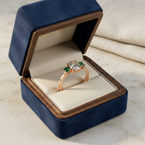 แหวนเพชรทรงรี 1.5 กะรัต รับรองโดย IGI เพชรเพาะเลี้ยงแบบสามเม็ด แหวนหมั้นทองคำแท้ 9k แหวนเพชรสำหรับผู้หญิง เครื่องประดับชั้นดี - Product Image 4