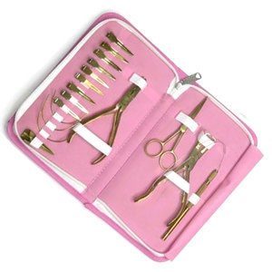 Kit Completo de Herramientas para Extensiones de Cabello con Pinzas de Acero Inoxidable, Agujas para Coser Cabello, Accesorios para Tejer Extensiones - Product Image 5