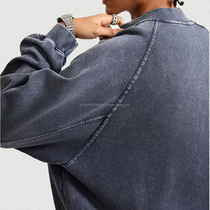 Vente en gros sweat à capuche délavé vintage personnalisé sweat-shirt vierge à fermeture éclair coton épais polaire de poids lourd sweat à capuche avec fermeture éclair complète - Product Image 1