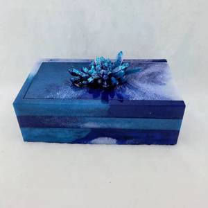 Whimsy Art Craft Resin Jewelry Display <b>Box</b> Classic Design Multi Color Storage <b>Box</b> for Living Room Bathroom <b>Earring</b> Necklace - Product Image 1