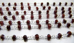 Cadena de cuentas facetadas de 3-4 mm de cuarzo hidroforzado místico con revestimiento de granate. - Product Image 3