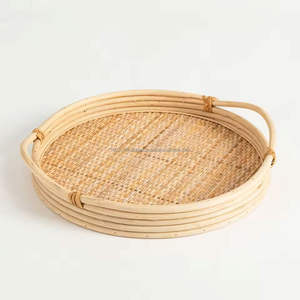 New Arrival Sustainable Handmade Rattan Serving <b>Tray</b> Eco-friendly Lightweight Decorative Customizable Commercial Grade Durable - Product Image 2