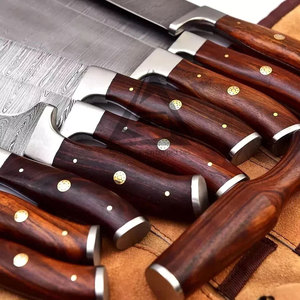 Premium Quality Handmade Damascus Chef <b>Knives</b> <b>Set</b> with 67-Layer Damascus Steel Blades and Wood Handles-Wholesale - Product Image 6