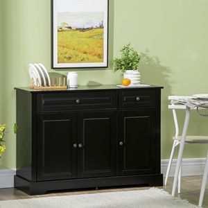 Handmade Modern Black <b>Sideboard</b> Cabinet for Dining Living Room <b>Kitchen</b> with Cupboards Drawers Shelves Buffet Storage Solution - Product Image 2