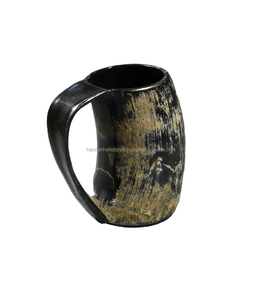 Tasses d'anniversaire artisanales en corne de bœuf africaine, design imitation antique, durables, écologiques, finition naturelle, compatibles lave-vaisselle - Product Image 3