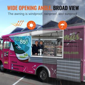 Finestra per Concessioni in Lega di Alluminio 96"x48" per Food Truck con Tenda, Gancio di Traino e Supporto a 85 Gradi - Product Image 4