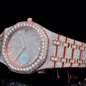 Reloj de Hombre de Cuarzo con Diamantes de Moissanita, Estilo Hip-Hop, Deportivo y de Negocios, con Esfera de Acero Inoxidable y Cristal de 41 mm, Color Blanco - Product Image 2