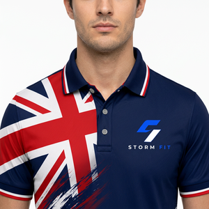 Polo en polyester à séchage rapide personnalisé, impression par sublimation, polo sportif pour homme, coupe classique. - Product Image 5