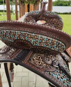 อานม้าหนังแบบตะวันตกทำด้วยมือมีความสะดวกสบายและควบคุมผลิตภัณฑ์ม้าสำหรับการส่งออกจำนวนมาก - Product Image 3