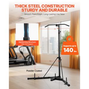 2 in 1 Heavy-Duty Steel Workout Equipment Adjustable Punching Bag <b>Stand</b> with Pull Bar for <b>Boxing</b> Training Punching Bag <b>Stand</b> - Product Image 4