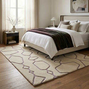 Alfombra de Lana Tufted de Lujo Personalizada, de Pelo Alto y Bajo, con Diseño Geométrico 3D, Precio de Fábrica al Por Mayor - Product Image 4