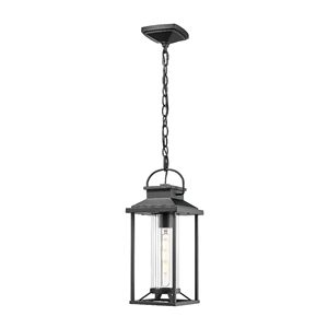 Lampadario esterno moderno per esterno con luce a costine nera per esterno per portico Gazebo Patio casa antiruggine impermeabile 1 confezione - Product Image 1