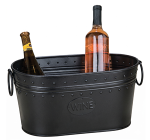 Seau à glace vintage en métal rond, résistant à la rouille, avec deux poignées, pour refroidir les boissons, seau à champagne pour mariage - Product Image 6
