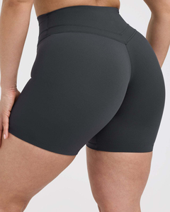 Factory Price Coal Unified <b>Shorts</b> For <b>Women</b> High Waisted <b>Women's</b> <b>Shorts</b> <b>Compressive</b> Waistband Sweat Wicking Performance Fabric - Product Image 6
