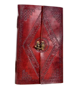 Handmade Embossed Leather Journal New Design Vintage Color Spiral Saddle <b>Stitching</b> Customizable Travelers' Notebook Fashion <b>Gift</b> - Product Image 1
